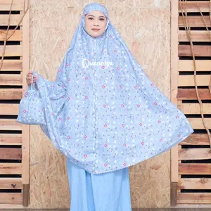 Quennisa | Mukena Travel Motif 2in1 Lasercut Katun Micro Premium