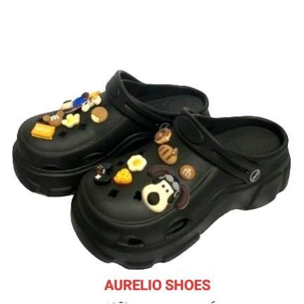 [AURELIO] - Sandal Lebaran 2024 Model baru Jibbitz Dog Variasi Donat Tinggi 7 Cm Karet limitless sandal Wanita 5