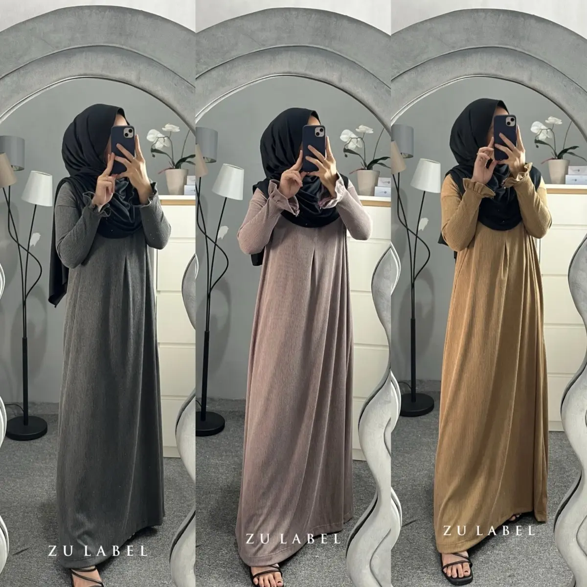 AMIRA ABAYA RIBKNIT PREMIUM by ZULABEL