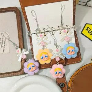 Flower Crying Baby Keychain / Gantungan Kunci Gantungan HP Crying Baby / Lanyard Phone Charm / Hadiah Ulang Tahun Anak Perempuan
