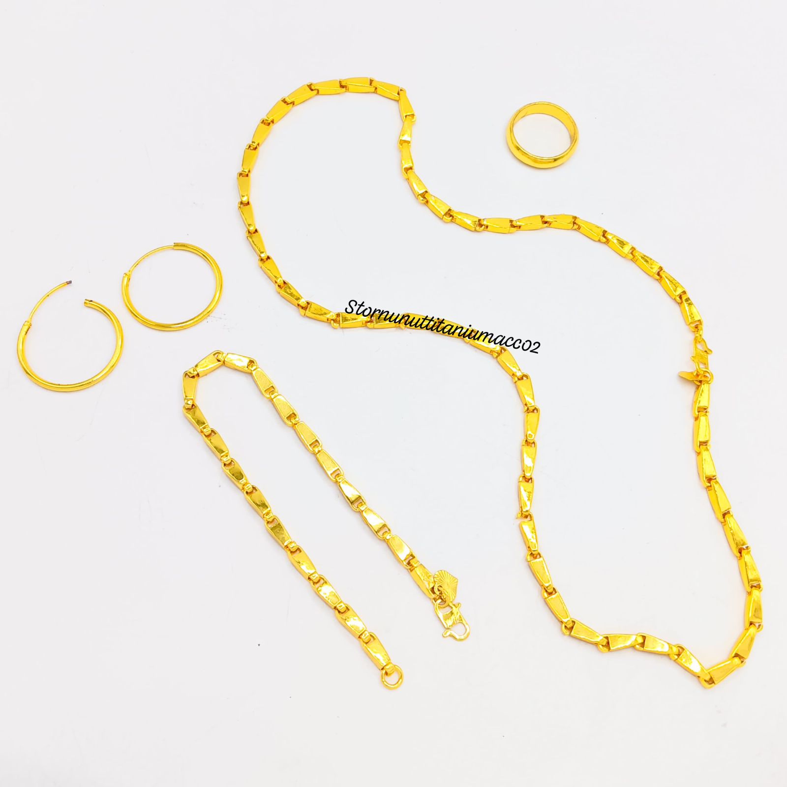 New Perhiasan Lengkap Mewah Motif Padi Warna 24 Titanium Mewah