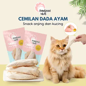 Freeze Dried Snack Dada Ayam untuk Anjing Kucing / Chicken Breast Snack Murah / Makanan Cemilan Kucing Anjing / Dada Ayam Daging Asli Murah / Cemilan Sehat untuk Hewan Peliharaan