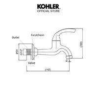 Gambar KOHLER Keran Kran Air Mop Sink Tembok Polished Chrome K-R13901T-B4-CP - Single (1 Pcs) dari Kohler ID Kota Administrasi Jakarta Barat 2 Tokopedia
