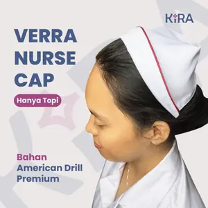Verra Nurse Cap/Topi Perawat Putih/Topi Medis/American Drill/Kira Scrub