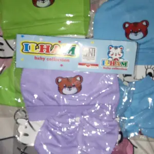 Set topi sartaki bayi newborn seri polos warna rainbow Ilham baby