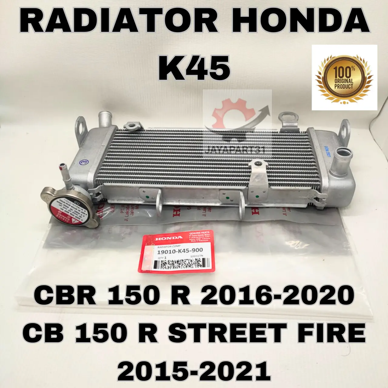 RADIATOR ASSY HONDA K45 ASLI ORIGINAL PERSISI CBR 150 R DAN CB 150 R