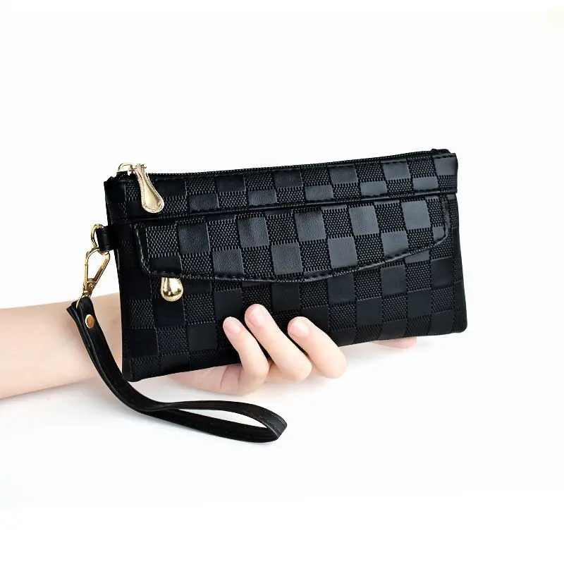 Casual Bag Women's Clutch Elegant Women's Bag Casual Simple Phone Bag Fashion Zipper Small Square Bag Plaid Embossed