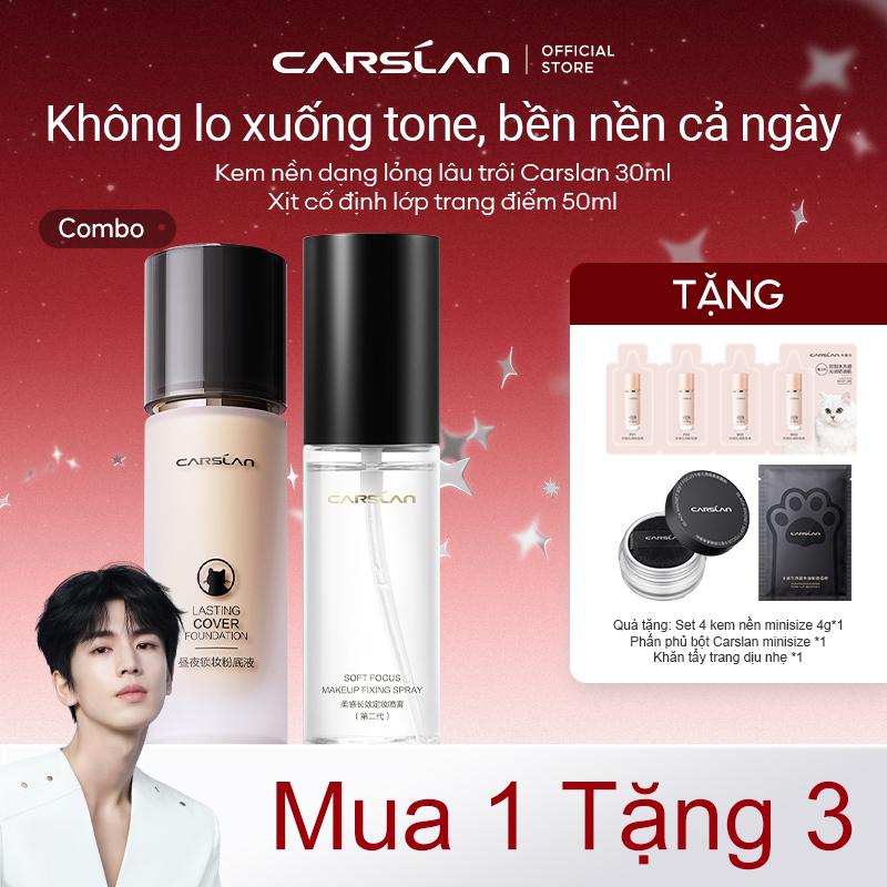 Bộ Sản Phẩm Trang Điểm Khuôn Mặt, Kem Nền Dạng Lỏng Dưỡng Ẩm Lâu Trôi (30ml), Xịt Khoá Nền (50ml)