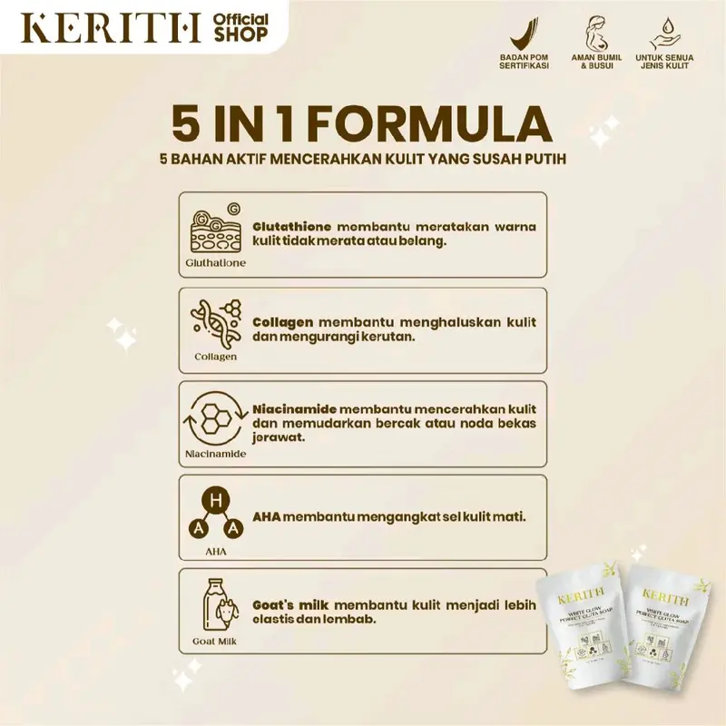 (BPOM) White Glow Perfect Gluta Soap by Kerith 60g 2