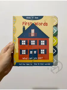 Slide n See First Words Interactive Book Buku Import Bahasa Inggris English Anak Bayi Kata Pertama Interaktif Unik Kado Cucu