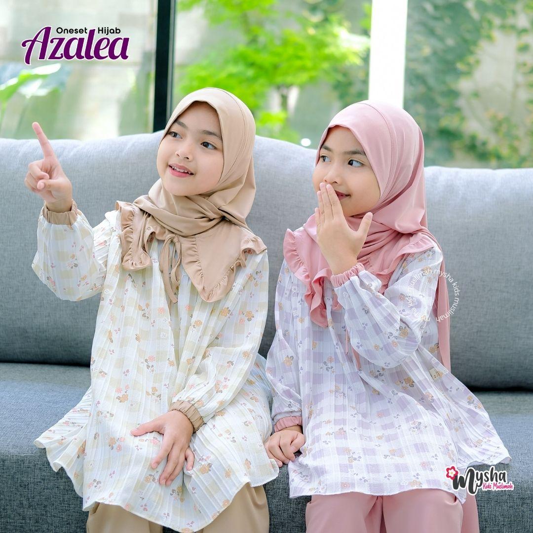 Mysha Kids Muslimah - AZALEA Oneset anak FREE HIJAB Setelan anak Muslim Jersey Premium &Elora 2-11th