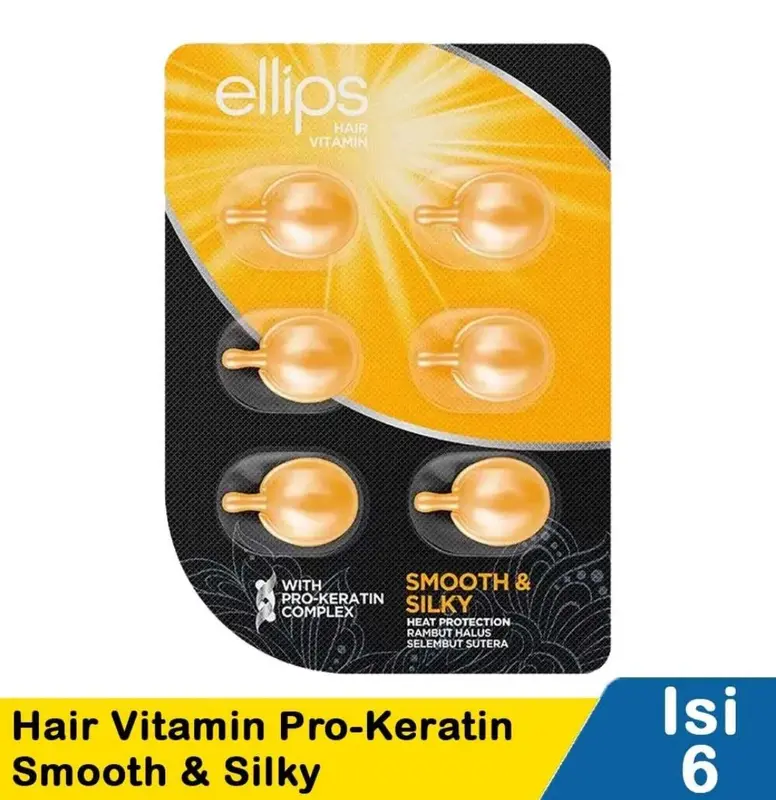 Ellips Vitamin Rambut Pro-Keratin Silky Black 6X1mL - Haircare, Kering 1