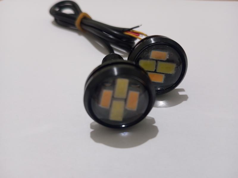 2 PCS Lampu Led Mata Elang 2 warna 2in1 Lampu Sein Sen Motor Mobil Eagle Eyes Tidak Kedip 2
