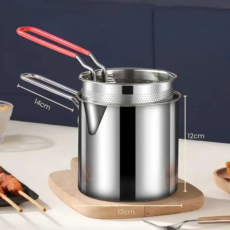 QME - Penyaring Minyak Multifungsi Deep Fryer Pan 5in1 dengan Penutup Stainless Steel Gratis Capitan & Tatakan Kitchenware 4