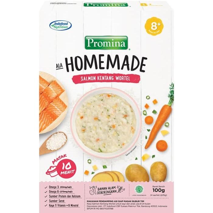 Promina Homemade Bubur Bayi MPASI 8+ Ayam Brokoli Labu Salmon Kentang Wortel Box 100 g 3