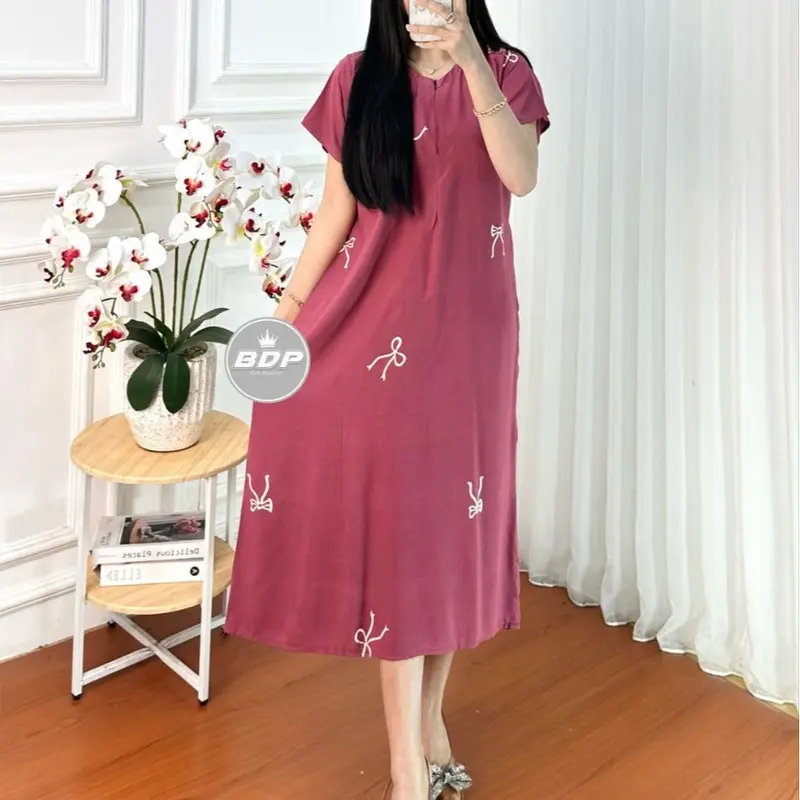 Daster Chibi 3/4 Daster Viral - Bahan Shantung Rayon Tebal Busui Bumil Wanita Motif 1
