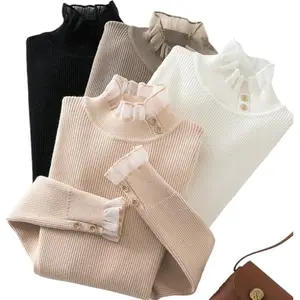 { Cozy } Knitwear Inner Manset Atasan Wanita Korean Fashion Style Long Sleeve Deep Turtleneck With Kancing Mewah Rajut Import Frierin Top Panjang Cardigan Bajura Jut