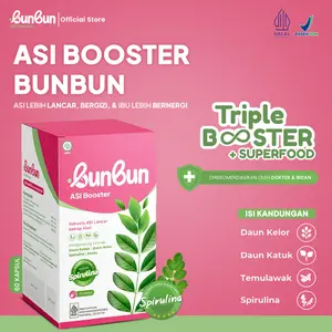 BunBun ASI Booster 60 Kapsul Dengan Triple Booster + Superfood - Pelancar & Peningkat Kualitas ASI Halal BPOM