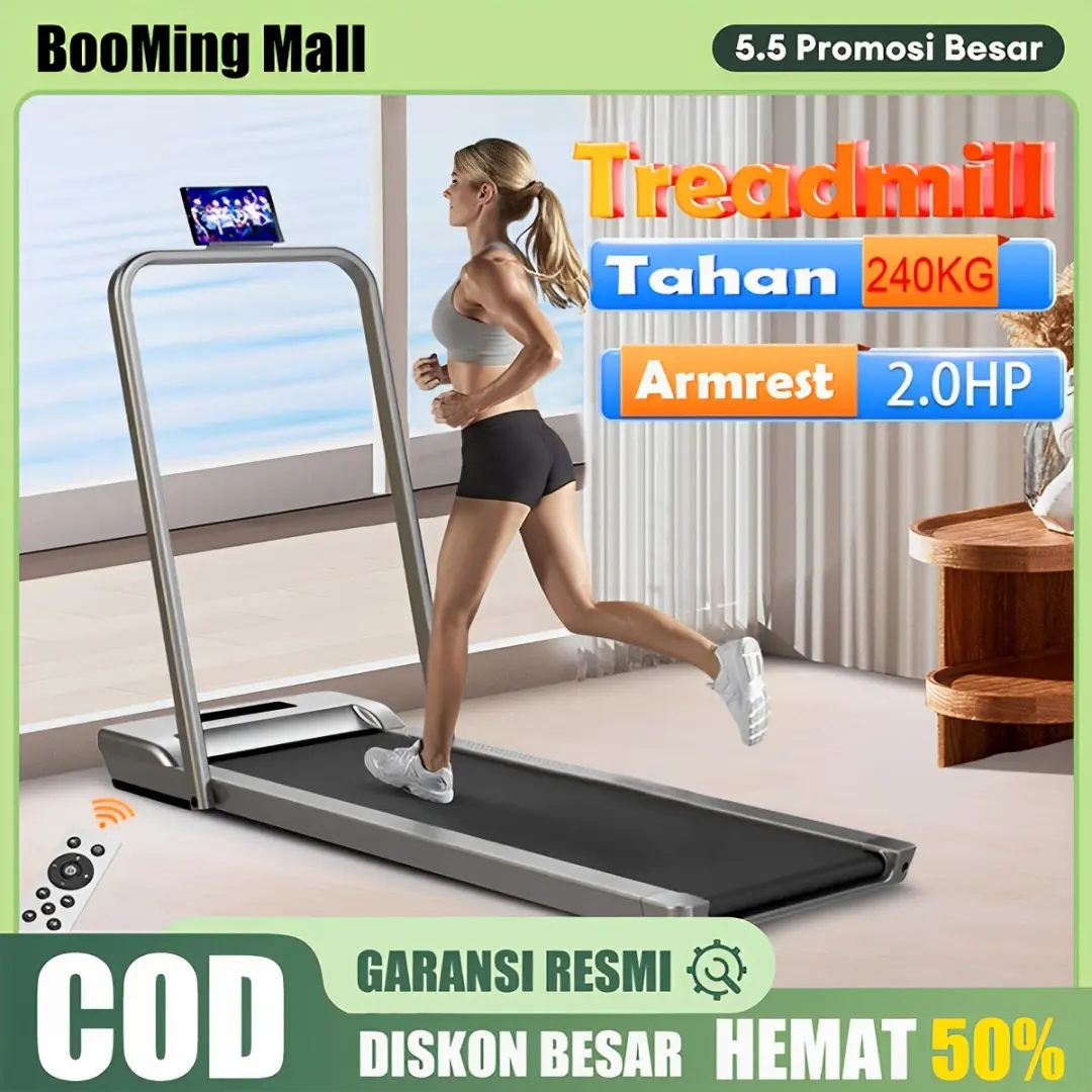 【GARANSI 10 TAHUN】 BooMing Treadmill Elektrik treadmill lipat treadmill portable Walking Pad Running Pad Treadmill Termurah Super Murah Kokoh Kuat Multifunction 【Garansi 10 tahun】 Lari walking  pad