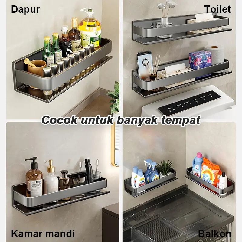 Rak Bumbu Dapur Dinding Kitchen Rack Tempat Pisau Rak Gantung Rak Dapur Rak Sendok Garpu Aluminium Dengan Cat Coating Anti Panas Dan Anti Karat Bisa Dicuci 3