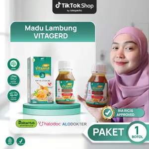 Vitagerd Madu Herbal Paket 1 Botol Berat Bersih 350 Gram Solusi Terbaik Asam Lambung Halal & BPOM