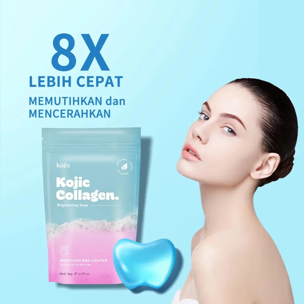 KOJIS Kojic Collagen Brightening Soap 90G Glow Whitening Sabun Pemutih Wajah sabun mandi sabun pemutih badan glowing