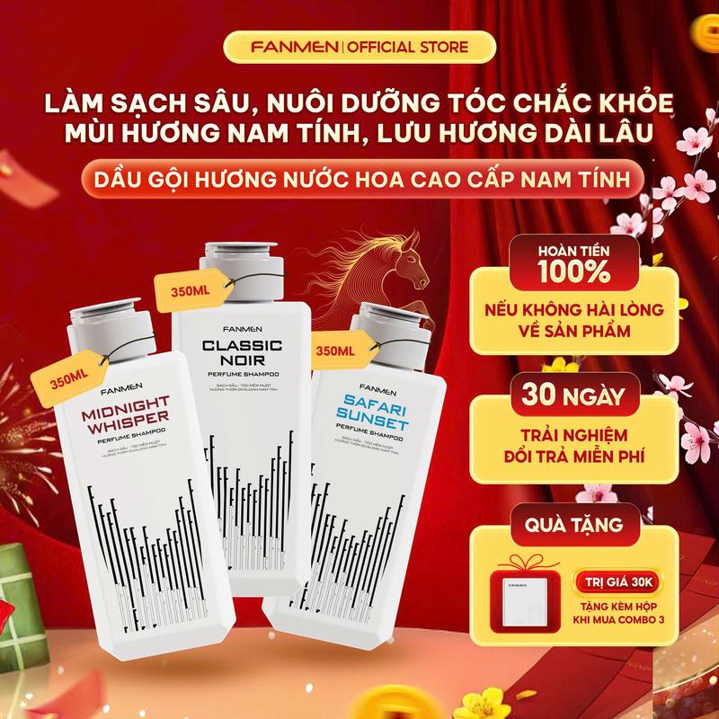 Mua nhiều giá hời 350ml DẦU GỘI Fanmen dầu gội nam hương nước hoa cao cấp giúp làm sạch sâu nuôi dưỡng tóc chắc khỏe phục hồi da đầu lưu hương dài lâu tặng hộp khi mua combo sản phẩm