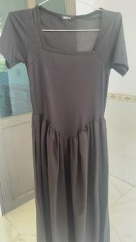 Product Review of TT108 Váy cổ vuông phối thô cộc tay vạt v váy xinh dễ thương Đầm Nữ Dress Women Kem Voan from T**n 1