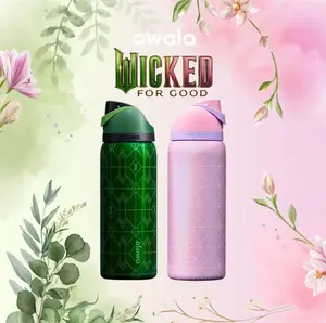 [Ready Stock]Owala x Wicked For Good Color Drop Freesip Stainless Steel Water Bottle
