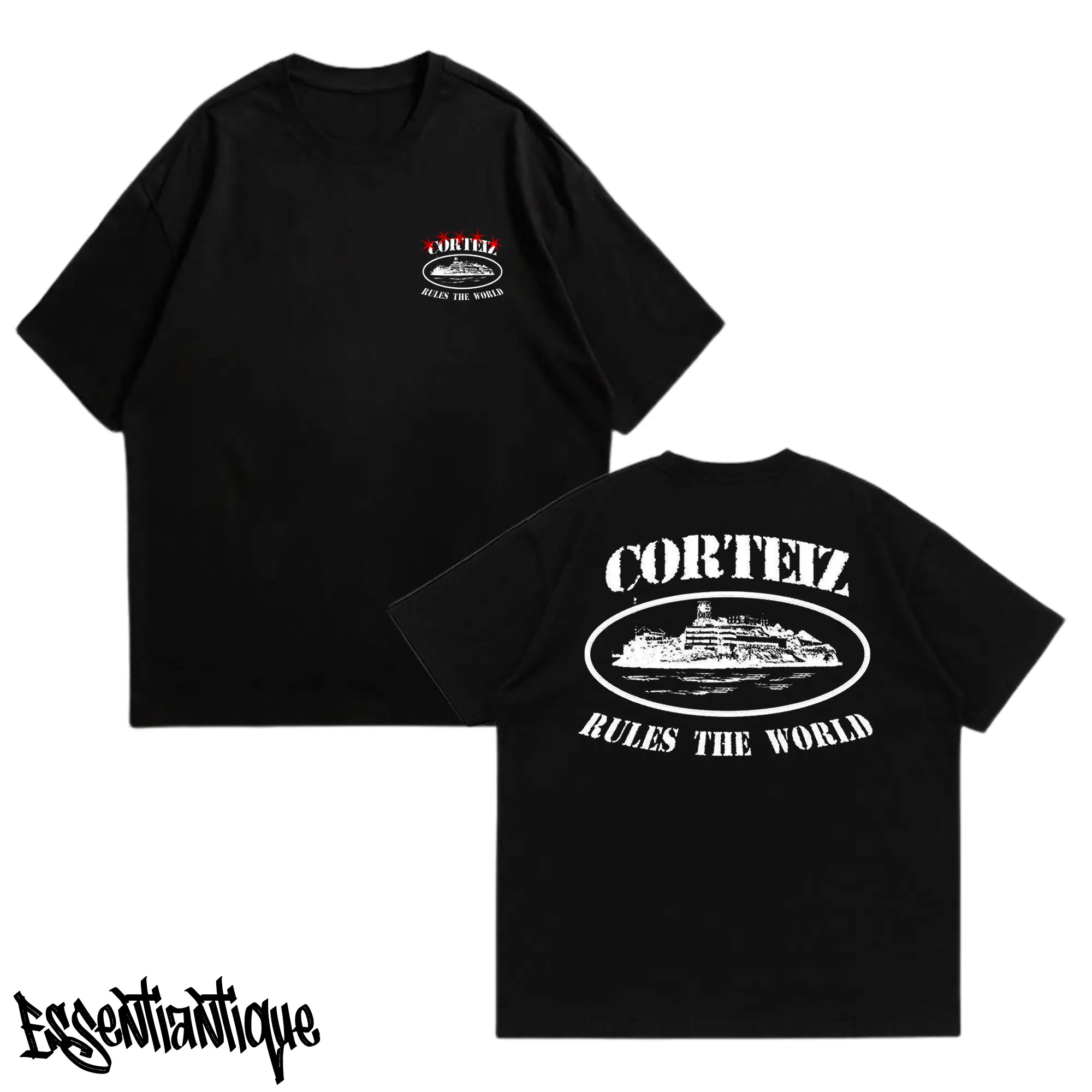Essentiantique tshirt streetwear Corteiz desain premium cotton combed 24s high quality - 081