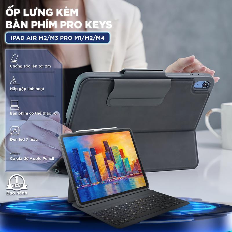 Ốp lưng kèm bàn phím ZAGG Pro Keys chống sốc, trầy xước dành cho iPad Air…