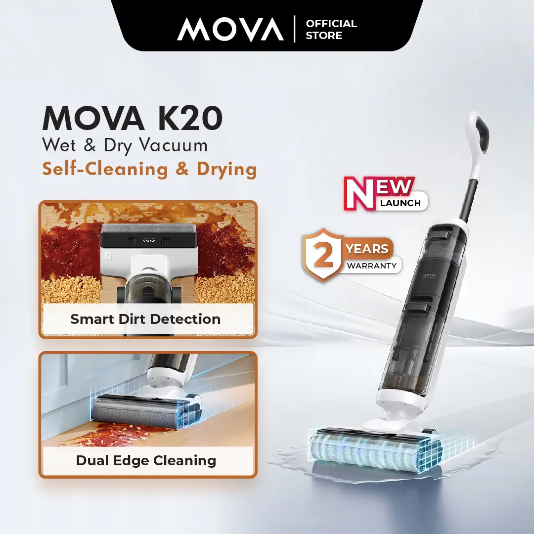 MOVA K20 Wet and Dry Floor Washer & Vacuum Cleaner | Edge Cleaning | 2 Years Local Warranty