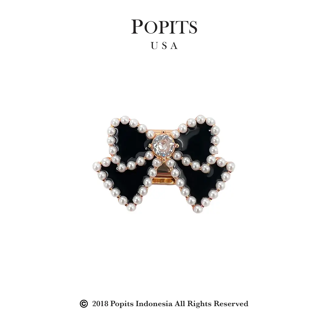 POPITS USA - Charm Pearl Bow Aksesoris Sandal Shoe Safety Selempang Joy Era Bahan Stainless Tahan Karat Fleksibel untuk Berbagai Acara - Mist, Badminton