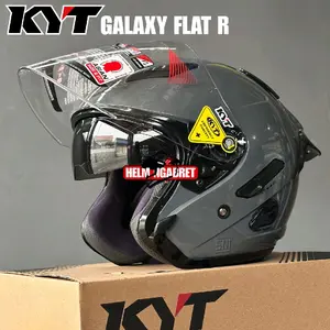 KYT GALAXY FLAT R DOBLE VISOR PLUS SPOILER GREY GLOSSY