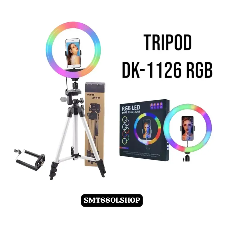 TRIPOD DK-1126 / DK-1226 Make Up Vlog + Ring 26cm free Sarung Tripod 1
