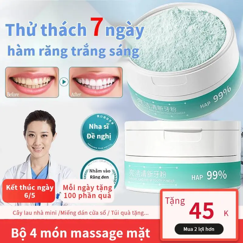【Tặng 100 phần quà mỗi ngày】[So'cu's]Bột Làocusm Sạch Răng Trắng Sáng 50G, Men Vi Sinh, Loại Bỏ Nhanh Vết Trà Khói Vàng, Làm Sáng Răng Trắng, Giảm Mùi Hôi, Chống Hôi Miệng, Không Flour, Hàng Thật