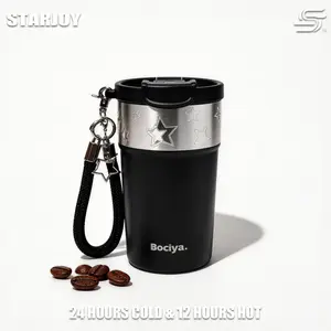 STARJOY-Bociya (17oz/500ml)Mug Kopi Stainless Steel dengan Lapisan Dalam SUS316, Tutup Termos Vakum, Cocok untuk Minuman Panas & Dingin tumbler antitumpah Vacuum Flask Set portable klasik