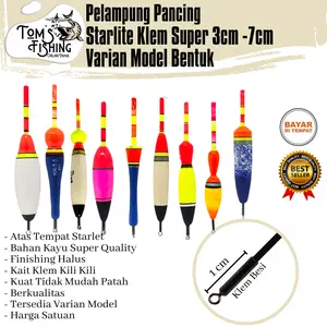 Pelampung Pumbul Pancing Starlite Kayu Super Klem (3cm-7cm) Berkualitas Murah - Toms Fishing Reel