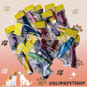 GROSIR 10 PCS KALUNG KUCING POLOS LONCENG WARNA - KEMASAN PLASTIK SATUAN