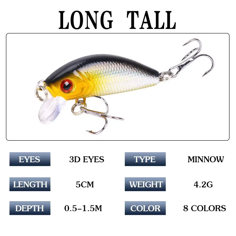 Umpan Casting Gabus Minnow 5cm Tipe Mengapung - Lure Ikan Pancing memancing dengan umpan buatan warna g 4