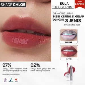 KULA - The OG Liptint Shade Chloe I Liptint Untuk Bibir Kering dan Gelap Liptint Glossy Gloss Lasting Argan Glassy Ombre Hydrating