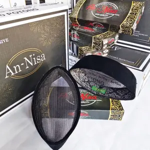 Peci An-Nisa Full Ac Hitam Polos - Tinggi 7-8-9-10 Cm, Ukuran 2-10 - Kain, Motif