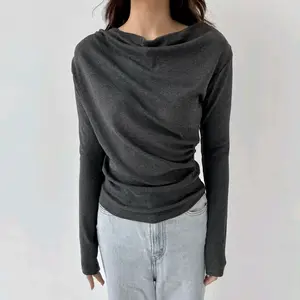 APRIL TOP | Atasan Knit Rib Wanita Korean Top Baju Knit Wanita Lengan Panjang Basic Long Sleeve