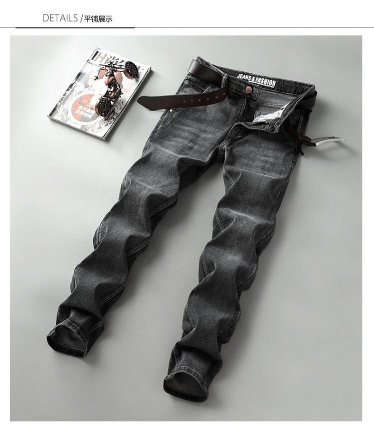 Product Introduction of Men Clothing New Pattern Recreational Vintage Nostalgia Smoky Grey Jeans Straight Cylinder Loose Street Trousers Autumn Female 11