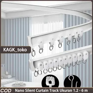 KAGK Rel Gorden Lengkung Rollet Gordyn Siku Flexibel Batang Hordeng Elastis Ukuran 1.2 - 6 M Tanpa Potong Dapat Dipasang Atas dan Samping
