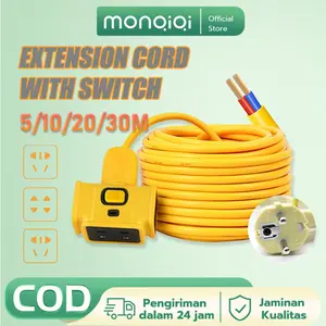 Kumparan listrik 10M/20M/30M dengan soket dan steker, kawat tebal tinggi, tahan api tebal dan antibeku Kabel soket kabel listrik 220V, steker kabel listrik multifungsi sambungan  kabel Tembaga Aluminium