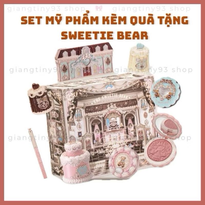   Sẵn- Được chọn màu  Flower Knows Hoa Biết BST Sweetie Bear Bánh Gấu SET MỸ PHẨM KÈM QUÀ TẶNG 