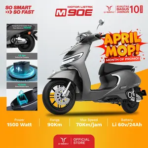 U-WINFLY M90E MOTOR LISTRIK TERBARU 1500W 70 km/jam Baterai 60V 24Ah Fast Charging 1,5 Jam Smart Lock LED Premium