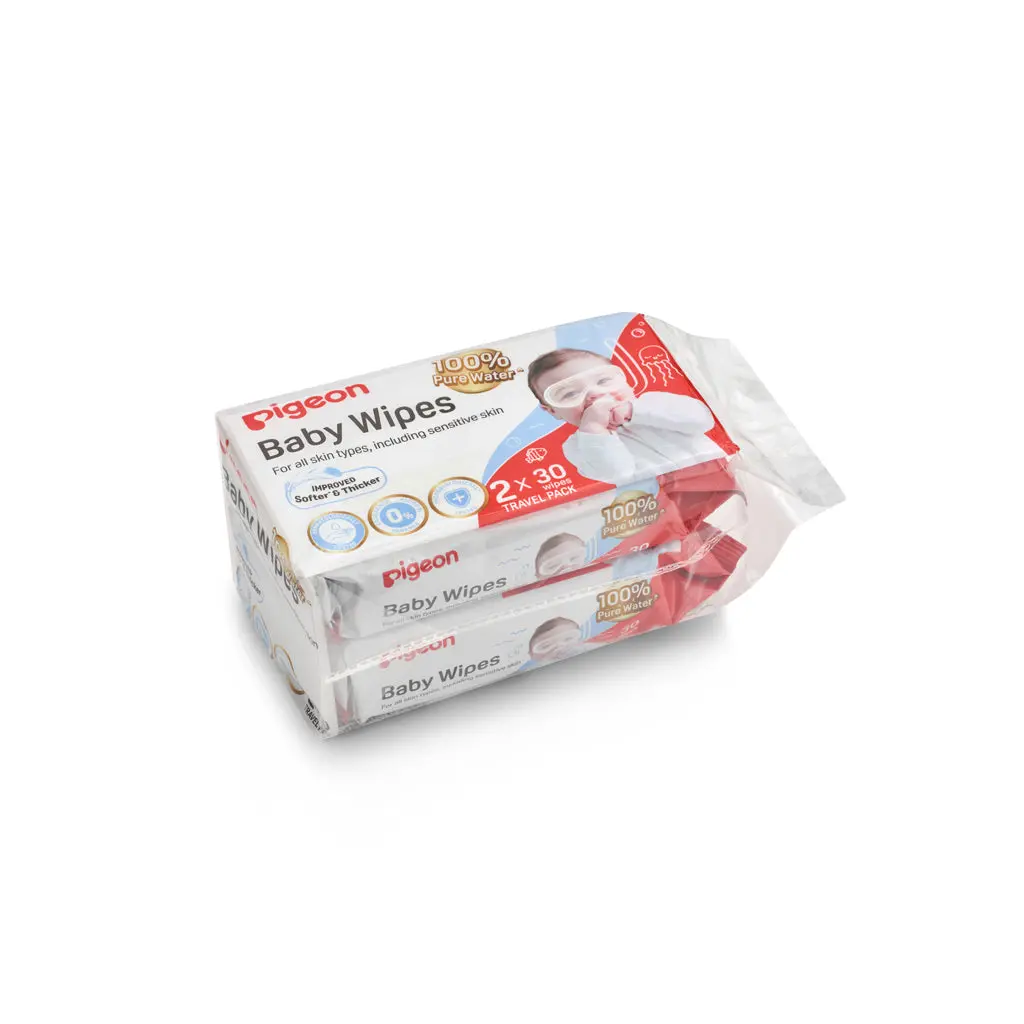 Pigeon 100% Pure Water Baby Wipes 30 Sheets (2 in 1)