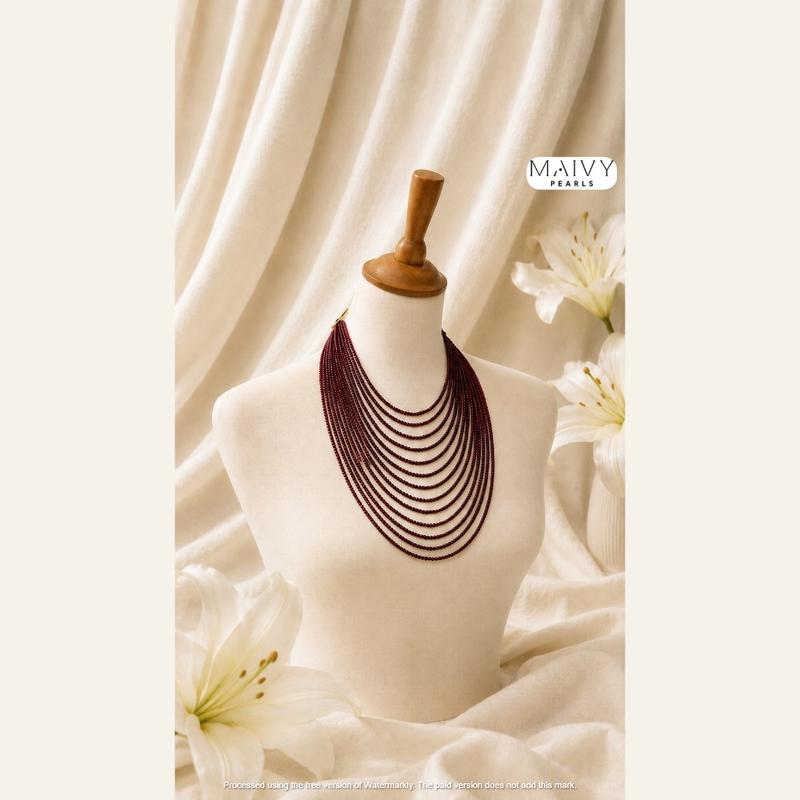 Vòng cổ đá đỏ nhiều tầng MV2587
